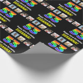 53e verjaardag: Regenboog "53"; Aangepaste foto's  Cadeaupapier (Hoek)