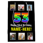 53e verjaardag: Regenboog "53", aangepaste foto's Medium Cadeauzakje (Voorkant)