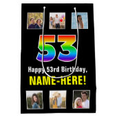53e verjaardag: Regenboog "53", aangepaste foto's Medium Cadeauzakje (Achterkant)
