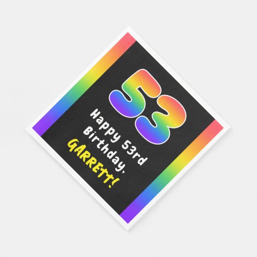 53e verjaardag: Regenboogspectrum # 53, Aangepaste Servet (Hoek)