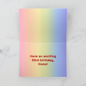 53e verjaardag: Regenboogtekst, aangepaste foto's Kaart (Binnen)