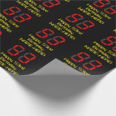 53e verjaardag: Rood digitaal klokstijl "53" + Naa Cadeaupapier (Hoek)