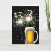 53e Verjaardag Sparklers Met Bier Mok Kaart (Voorkant)