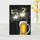 53e Verjaardag Sparklers Met Bier Mok Kaart (Gele Bloem)