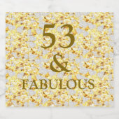 53e verjaardag sparkling wijnetiket (Enkel label)