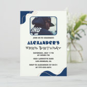 53e verjaardag uitnodigingen Mannen Navy Eenvoudig (Staand voorkant)