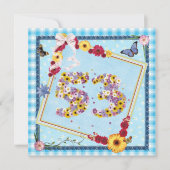 53e verjaardag Uitnodigingsbloemen, vlinders Kaart