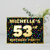 53e verjaardag van de gevechtsdag - vun, kleurrijk folie uitnodiging (Staand Voorkant)