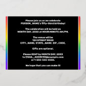 53e verjaardag van de gevechtsdag - vun, kleurrijk folie uitnodiging (Achterkant)