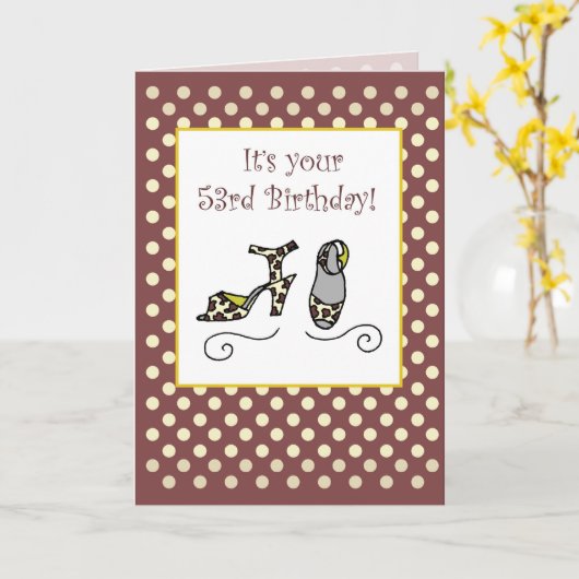 53e verjaardag van de schoen van de vrouw, pooldot kaart (Gele Bloem)
