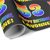 53e verjaardag: Vet, Vun, Eenvoudig, Regenboog 53 Cadeaupapier (Rol Hoek)