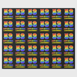 53e verjaardag: Vet, Vun, Eenvoudig, Regenboog 53 Cadeaupapier