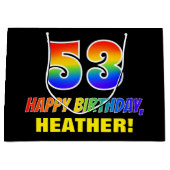 53e verjaardag: Vet, Vun, Eenvoudig, Regenboog 53 Groot Cadeauzakje (Voorkant)