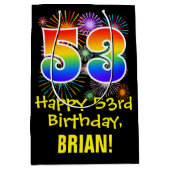 53e verjaardag: Vuurwapenpatroon van de vlinder +  Medium Cadeauzakje (Voorkant)