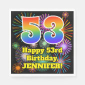 53e verjaardag: Vuurwapenpatroon van de vlinder + Servet (Voorkant)