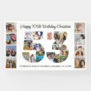 53e verjaardagsfeest Nummer 53 Fotocollage Spandoek