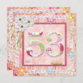 53e verjaardagsfeeststijl kaart (Voorkant / Achterkant)