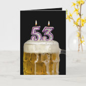 53rd Birthday Beer on black Kaart (Gele Bloem)