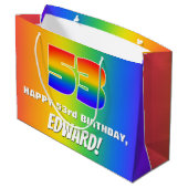 53rd Birthday: Colorful, Fun Rainbow Pattern # 53 Groot Cadeauzakje (Achterkant Gekanteld)