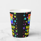 53rd Birthday: Fun Stars Pattern and Rainbow 53 Papieren Bekers (Links)