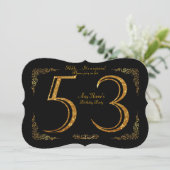 53rd, Birthday party 53rd, geweldige Gatsby, zwart Kaart (Staand voorkant)