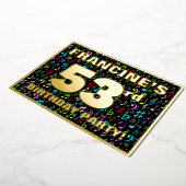 53rd Birthday Party — Fun, Colorful Music Symbols Folie Uitnodiging (Gedraaid)