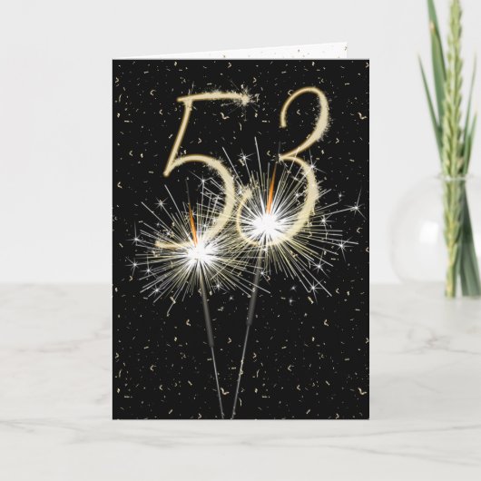 53rd wedding verjaarary sparklers kaart (Voorkant)