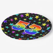 53ste evenement: Bold, Fun, Kleurrijke Regenboog 5 Papieren Bordje (Gekanteld)