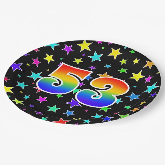 53ste evenement: Bold, Fun, Kleurrijke Regenboog 5 Papieren Bordje (Gekanteld)