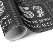 53ste verjaardag: Art Deco geïnspireerd look "53"  Cadeaupapier (Rol Hoek)