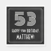 53ste verjaardag: Art Deco geïnspireerd look "53" Servet (Voorkant)