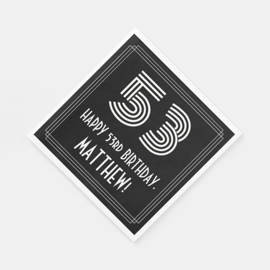 53ste verjaardag: Art Deco geïnspireerd look "53" Servet (Hoek)