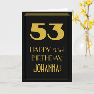 53ste verjaardag - Art Deco geïnspireerde look "53 Kaart