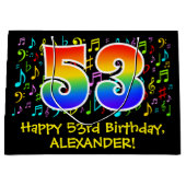 53ste verjaardag - Kleurrijke muzieksymbolen, Rain Groot Cadeauzakje (Voorkant)