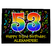 53ste verjaardag - Kleurrijke muzieksymbolen, Rain Groot Cadeauzakje (Achterkant)