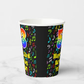 53ste Verjaardag: Leuk Muzieknoten Patroon, Regenb Papieren Bekers (Links)