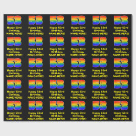 53ste verjaardag: Leuke, kleurrijke regenboog geïn Cadeaupapier