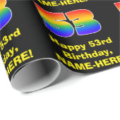 53ste verjaardag: Leuke, kleurrijke regenboog geïn Cadeaupapier (Rol Hoek)