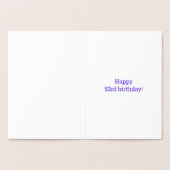 53ste verjaardag: Vet "53 JAAR OUD!" Goudfolie Kaa Folie Kaarten (Binnen)