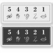 54321 Grounding Technique Anxiety Mental Health Sticker (Voorkant)