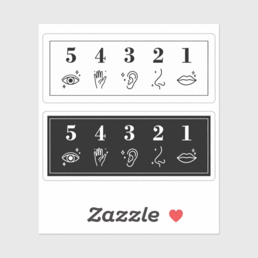 54321 Grounding Technique Anxiety Mental Health Sticker (Vel)