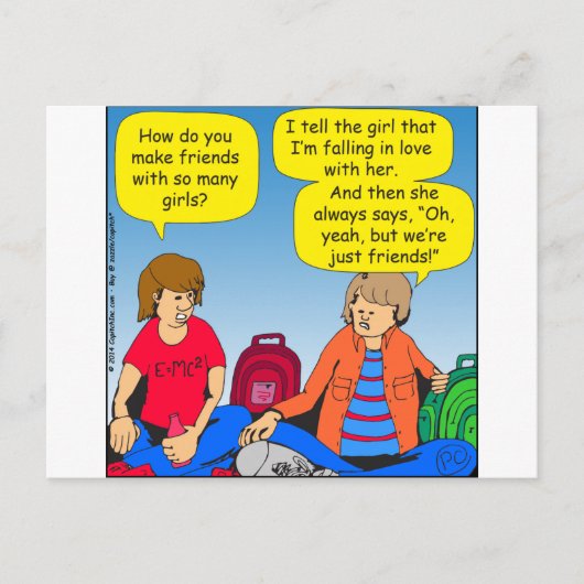 546 meisjesvrienden cartoon briefkaart (Voorkant)