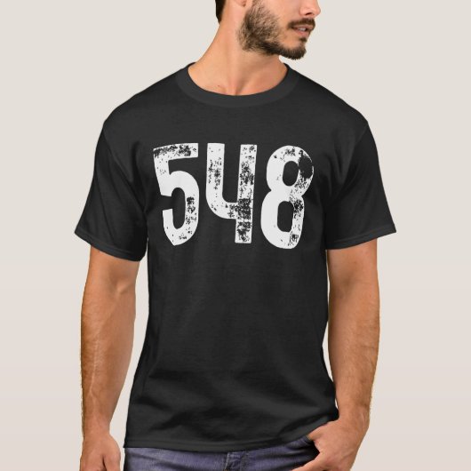548 Area Code London on Mobile Telephone Area Code T-shirt (Voorkant)