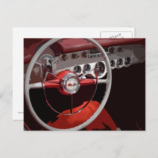 "54 Corvette Interior Briefkaart (Voorkant / Achterkant)