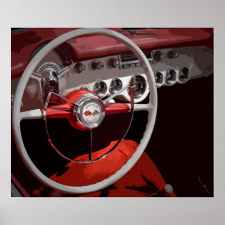 "54 Corvette Interior Poster