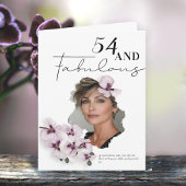 54 & Fabulous Orchid Photo Birthday Greeting Card Kaart