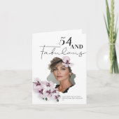 54 & Fabulous Orchid Photo Birthday Greeting Card Kaart (Voorkant)