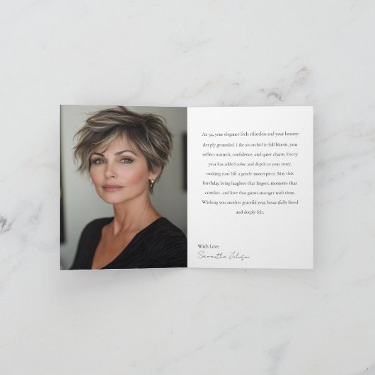 54 & Fabulous Orchid Photo Birthday Greeting Card Kaart (Binnen)