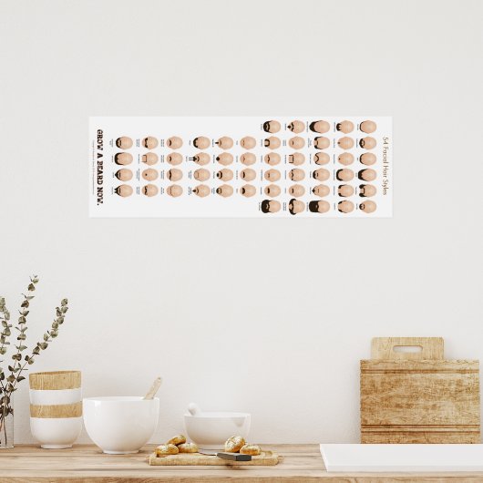 54 Faciale haarstijlen Poster (Keuken)