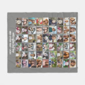 54 Foto Collage Raster - Aangepaste Tekst - Wit Fleece Deken (Voorkant (Horizontaal))